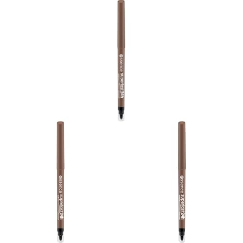 essence SUPERLAST 24h eyebrow pomade pencil waterproof, Augenbrauenstift, Nr. 20, Braun, vegan, wasserfest, ohne Mikroplastikpartikel, Nanopartikel frei, 3er Pack (0.31g) von essence cosmetics