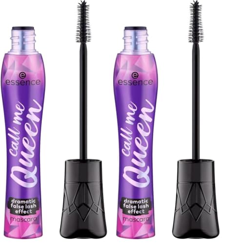 essence call me Queen dramatic lash effect mascara, schwarze Wimperntusche, vegan, definierend, volumengebend, 11,5 ml (Packung mit 2) von essence cosmetics