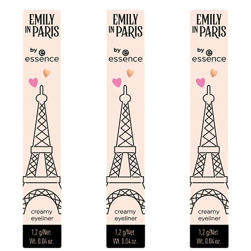 essence essence EMILY IN PARIS by essence creamy eyeliner, Nr. 01, Schwarz, matt, vegan, ohne Mikroplastikpartikel, Nanopartikel frei, ohne Parfüm, 3er Pack (3x1.2g) von essence cosmetics