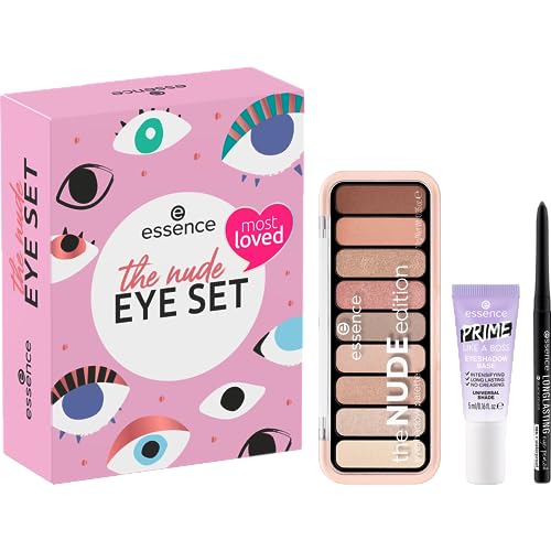 essence cosmetics the nude eye set, Geschenkset, Make-Up, Geschenke für Frauen, ohne Mikroplastikpartikel, ohne Alkohol, 1er Pack (3pcs) von essence cosmetics