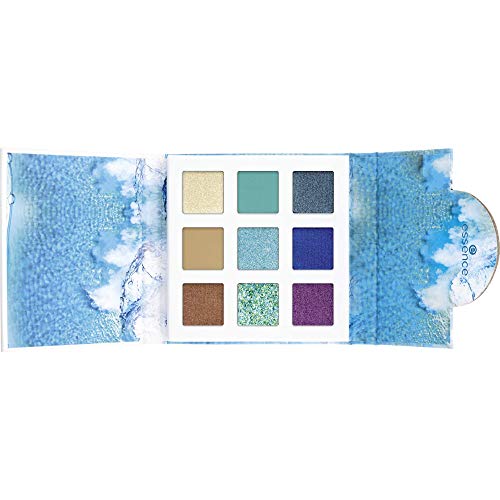 essence MY POWER IS WateR eyeshadow palette, Nr. 04 Dance With The Waves!, mehrfarbig, 9 Farben (7,2g) von essence cosmetics