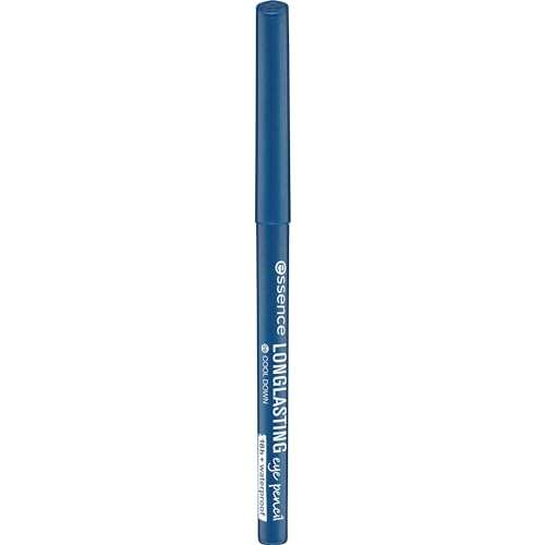 essence cosmetics LONG-LASTING eye pencil, Kajal, 18 Stunden Halt, wasserfest, Nr. 09 cool down, blau, definierend, langanhaltend, vegan, wasserfest, Mikroplastik Partikel frei (0,28g) von essence cosmetics