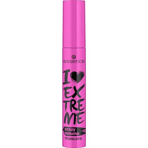 essence I LOVE EXTREME crazy volume mascara, Schwarz, langanhaltend, volumengebend, schwunggebend, verlängernd, vegan, ohne Mikroplastikpartikel, Nanopartikel frei, ohne Parfüm, 1er Pack (12ml) von essence cosmetics