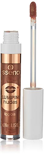 essence PLUMPING nudes lipgloss, Lip Gloss, Nr. 09 Larger Than Life, braun, vergrößernd, glänzend, schimmernd, vegan, entspricht unserem CLEAN BEAUTY Standard, ölfrei (4,5ml) von essence cosmetics