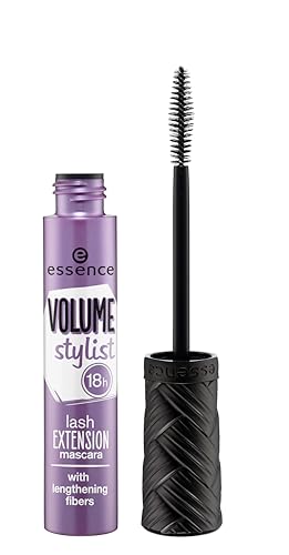 essence VOLUME stylist 18h lash EXTENSION mascara, Schwarz, langanhaltend, volumengebend, verlängernd, vegan, ohne Mikroplastikpartikel, Nanopartikel frei, ohne Parfüm, 1er Pack (12ml) von essence cosmetics