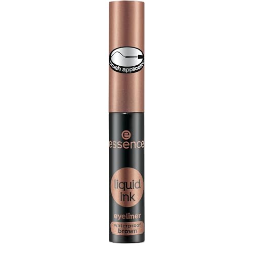 essence cosmetics liquid ink eyeliner waterproof brown,Eye Liner,Pinselapplikator,wasserfest,Nr. 02 Ash brown,braun,definierend,langanhaltend,farbintensiv,wasserfest,vegan,ohne Parfüm (3ml) von essence cosmetics