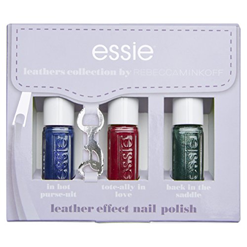 Essie, Kollektion Leather Look Bold Kit 3 Mini Nagellack, 454 in Hot purse-uit/453 tote-ally in Love/455 Back in the Saddle von essie