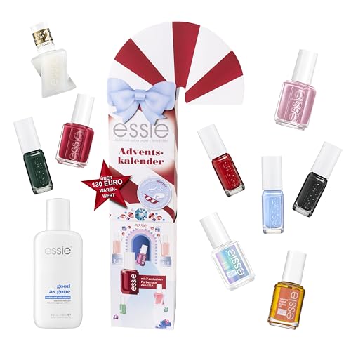 Essie Adventskalender 2023 (24-teilig) mit Nagellack und Nagelpflege, inkl. 6 exklusiven US-Shades, gel couture und expressie, 1 Stk., Adventskalender 2023 Frauen von essie