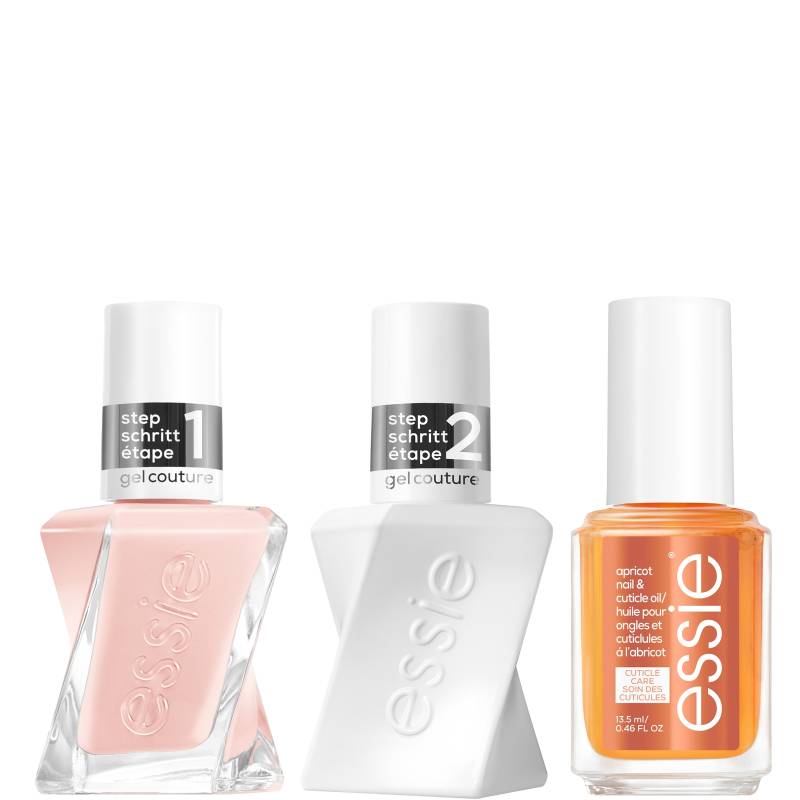 essie Gel Couture Nude Nail Polish Top Coat and Apricot Cuticle Oil Care Bundle von essie
