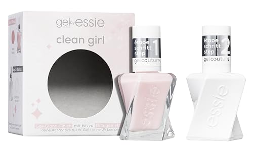 essie gel couture Set clean girl (gel couture Nr. 00 top coat, gel couture Nr. 10 sheer fantasy) von essie