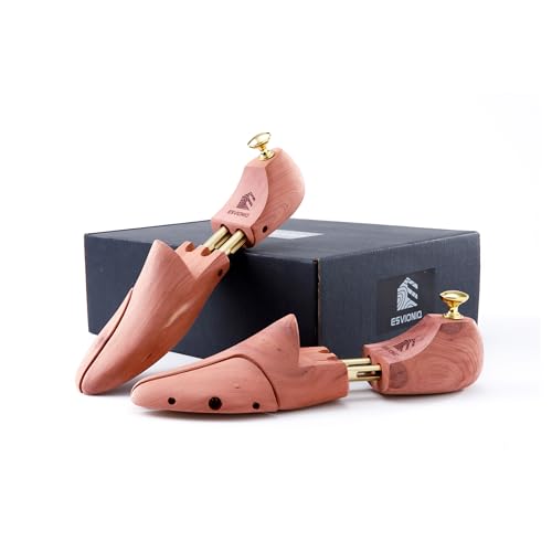 Esvioniq Herren Zedernholz Schuhspanner,verstellbare Holz Schuhspanner für Männer,Rote Zedernholz Schuhdehner mit Doppelschläuchen (1 Paar, EU 48-50) von Esvioniq