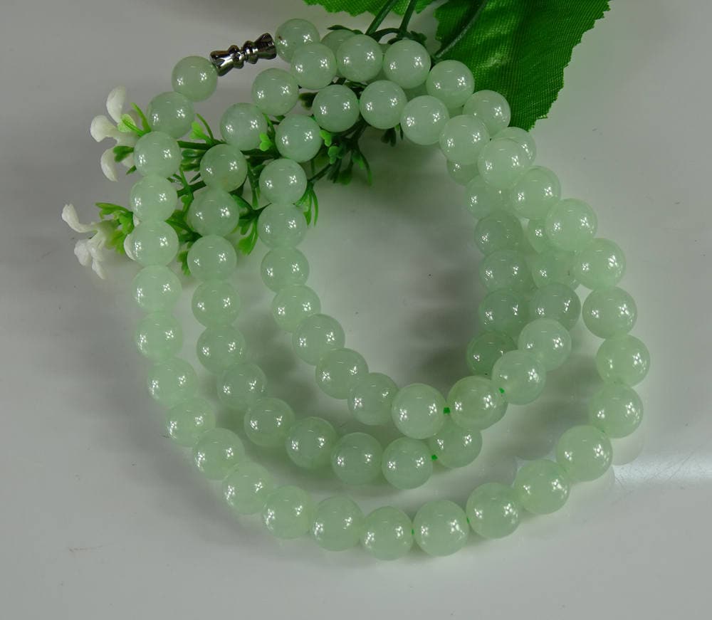 Jade Jadeit Perlen Halskette Zertifiziert Icy Green Handmade Untreat A Smaragd B-189-2 Jade Jadeit Perlen Halskette Zertifiziert Icy Green Handmade Untreat A Smaragd B-189-2 von esybuy