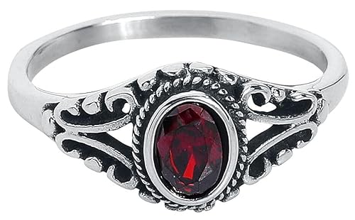 etNox Ruby Frauen Ring silberfarben S Edelstahl Gothic, Rockwear von etNox