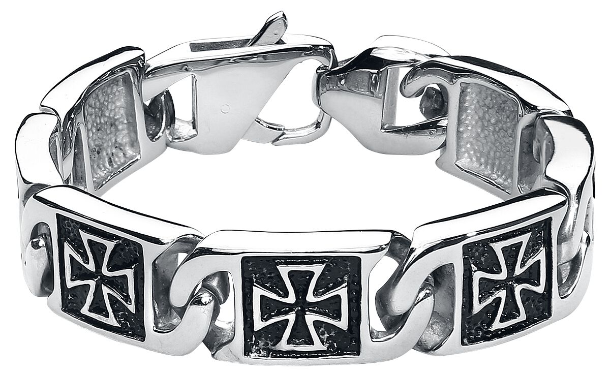 etNox hard and heavy Armband - Iron Cross - für Männer - silberfarben von etNox hard and heavy