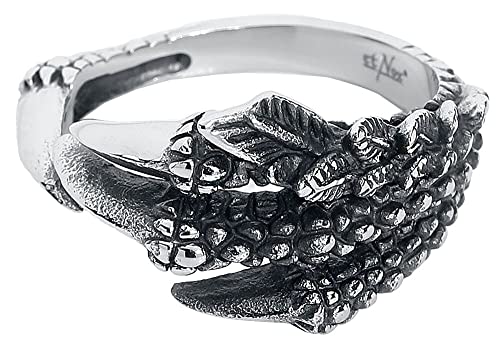 etNox hard and heavy Drachenklaue Unisex Ring silberfarben 59 von etNox hard and heavy