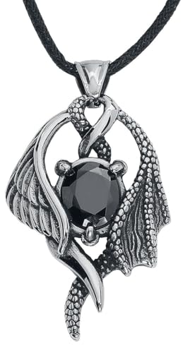 etNox hard and heavy Drachenstein Unisex Halskette silberfarben von etNox