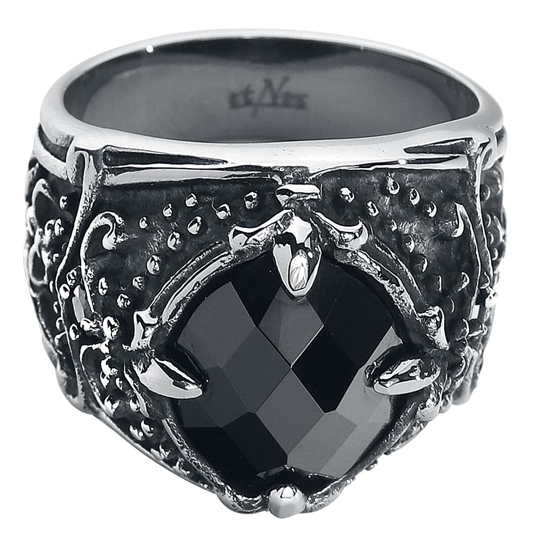 etNox hard and heavy - Gothic Ring - Black Diamond - schwarz/silberfarben von etNox hard and heavy