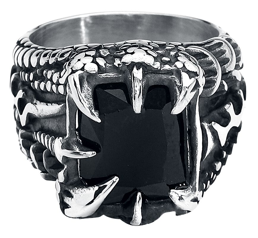 etNox hard and heavy - Gothic Ring - Kristallklaue - für Männer - silberfarben von etNox hard and heavy