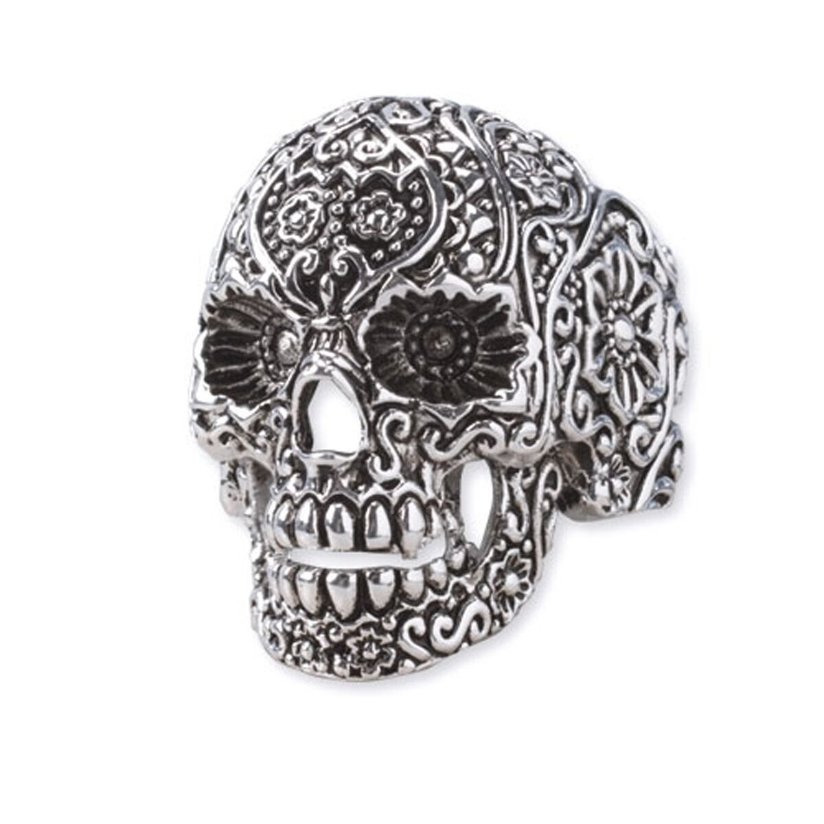 etNox hard and heavy - Gothic Ring - Ornament Skull - für Damen - silberfarben von etNox hard and heavy