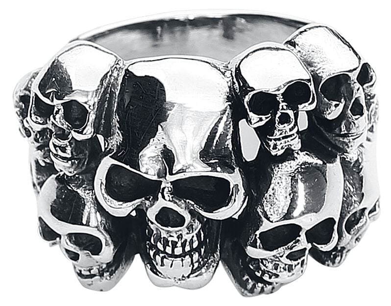 etNox hard and heavy - Gothic Ring - Skulls - für Männer - silberfarben von etNox hard and heavy