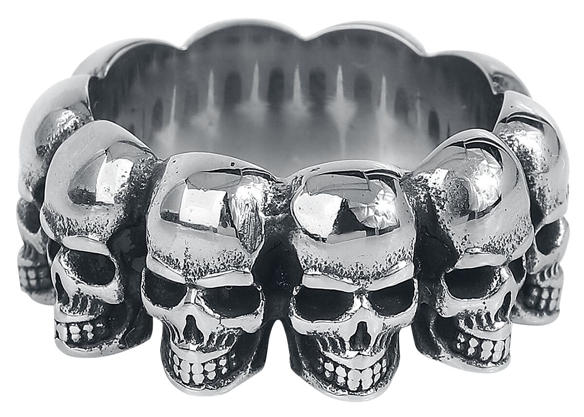 etNox hard and heavy - Gothic Ring - Skulls - silberfarben von etNox hard and heavy