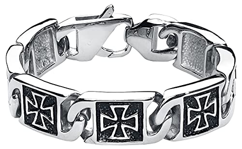 etNox hard and heavy Iron Cross Männer Armband silberfarben Edelstahl Rockabilly, Rockwear von etNox hard and heavy