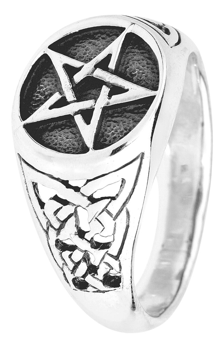 etNox hard and heavy Pentagram Ring silberfarben von etNox hard and heavy