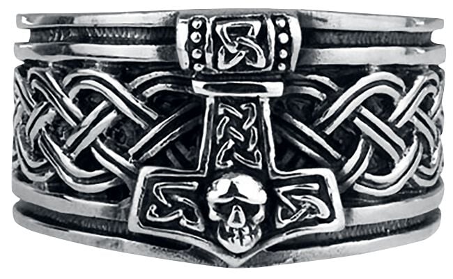 etNox hard and heavy Ring - Thors Hammer - für Männer - silberfarben von etNox hard and heavy