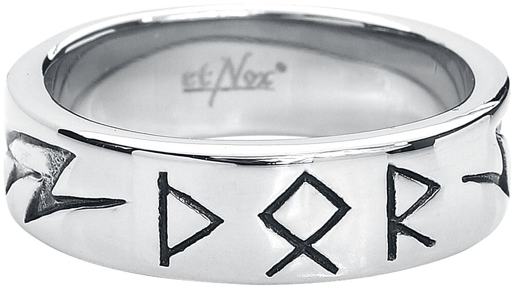 etNox hard and heavy Ring - Thors Schriftzeichen - silberfarben von etNox hard and heavy