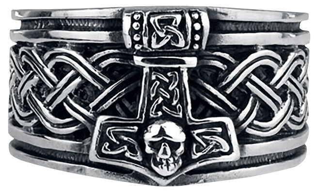 etNox hard and heavy Thors Hammer Ring silberfarben von etNox hard and heavy