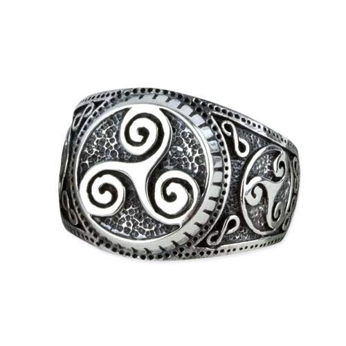 Triskele Ring keltischer Knoten Gothic Wicca Magie 925er Silber Silberring (62 (19.7)) von etNox