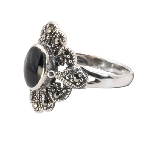 etNox Black Marcasite Frauen Ring schwarz/silberfarben 53 von etNox