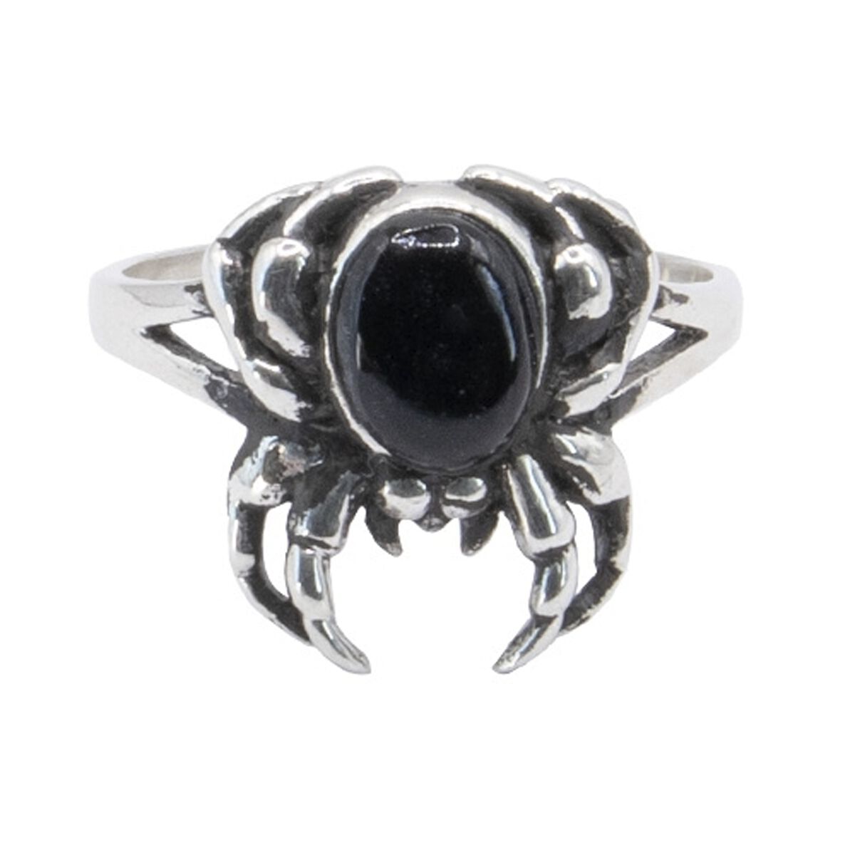 etNox Black Spider Ring schwarz silberfarben von etNox
