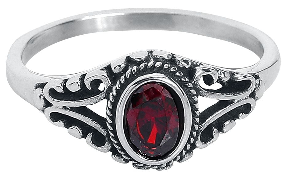 etNox - Gothic Ring - Ruby - für Damen - silberfarben von etNox