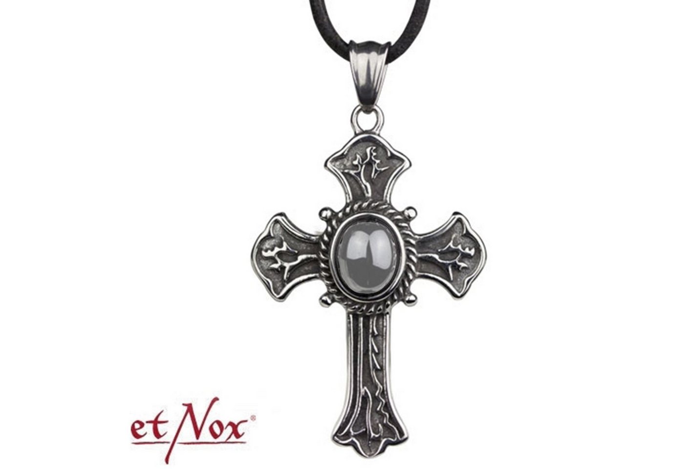etNox Kreuzanhänger Kreuz Anhänger Herren: Gothic Schmuck mit Band (Set, inkl. Band), pflegeleicht von etNox
