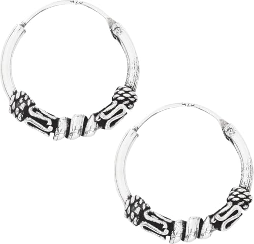 etNox Ornament Creolen Unisex Ohrring Standard 925er Sterling Silber Basics, Geschenke, Weihnachten von etNox