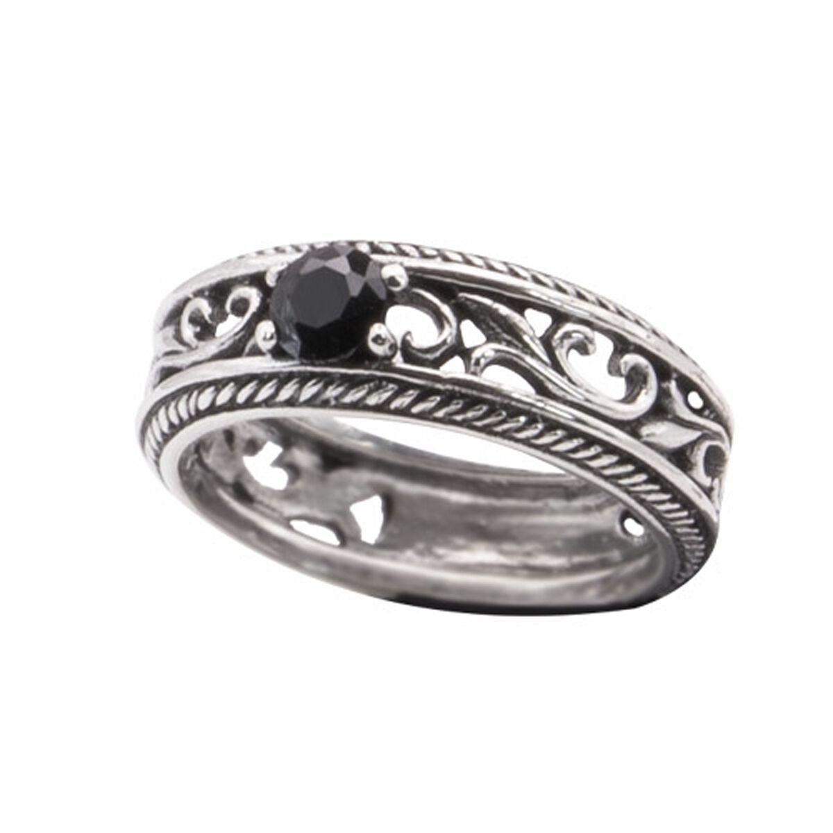 etNox Princess Ring schwarz silberfarben von etNox