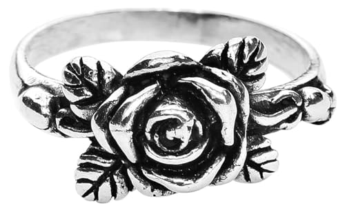 etNox Rose Frauen Ring schwarz/silberfarben 54 925er Sterling Silber Basics, Gothic, Rockwear von etNox