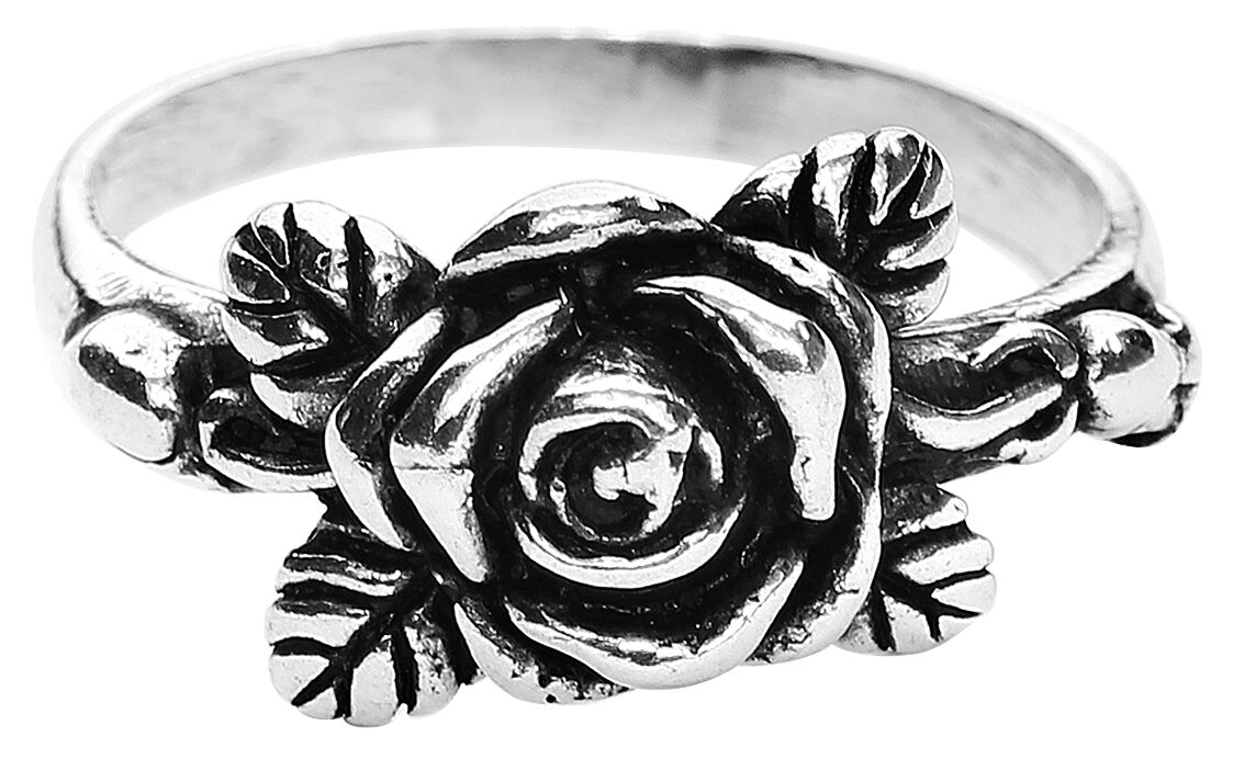 etNox Rose Ring schwarz silberfarben von etNox