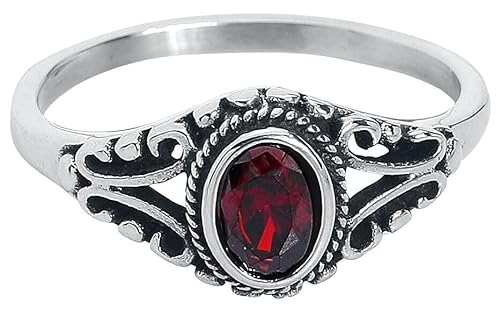 etNox Ruby Frauen Ring silberfarben XS Edelstahl Gothic, Rockwear von etNox