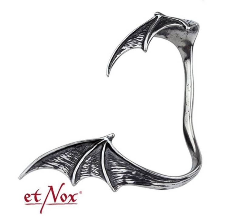 etNox Single-Ohrstecker mit Ohrklemme Ear Cuff Ohrring „Fledermausflügel“ von etNox