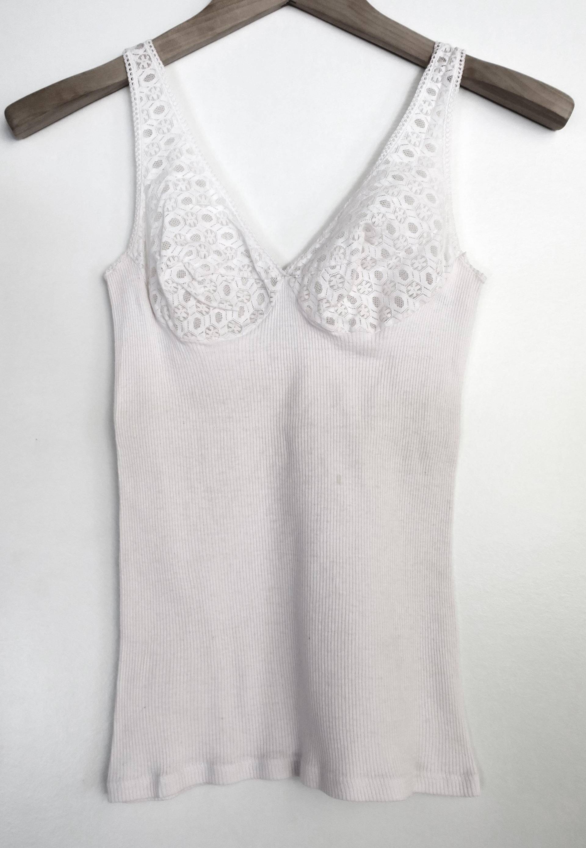 Vintage Baumwoll Unterhemd Von Schiesser in Weiß Der 50Er/60Er-Jahre von etage4vintage