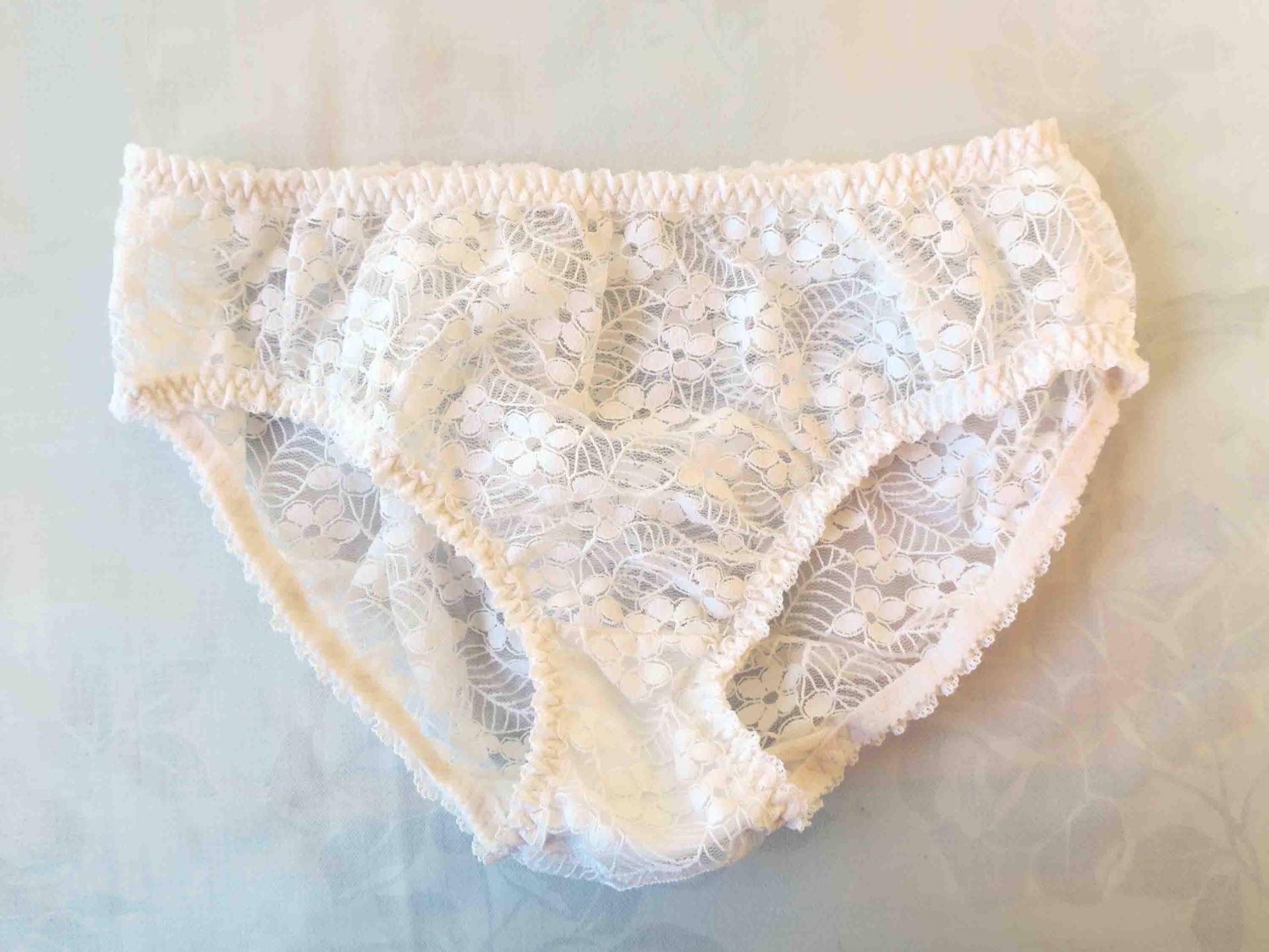 Vintage Damenslip Aus Spitze in Weiß von etage4vintage