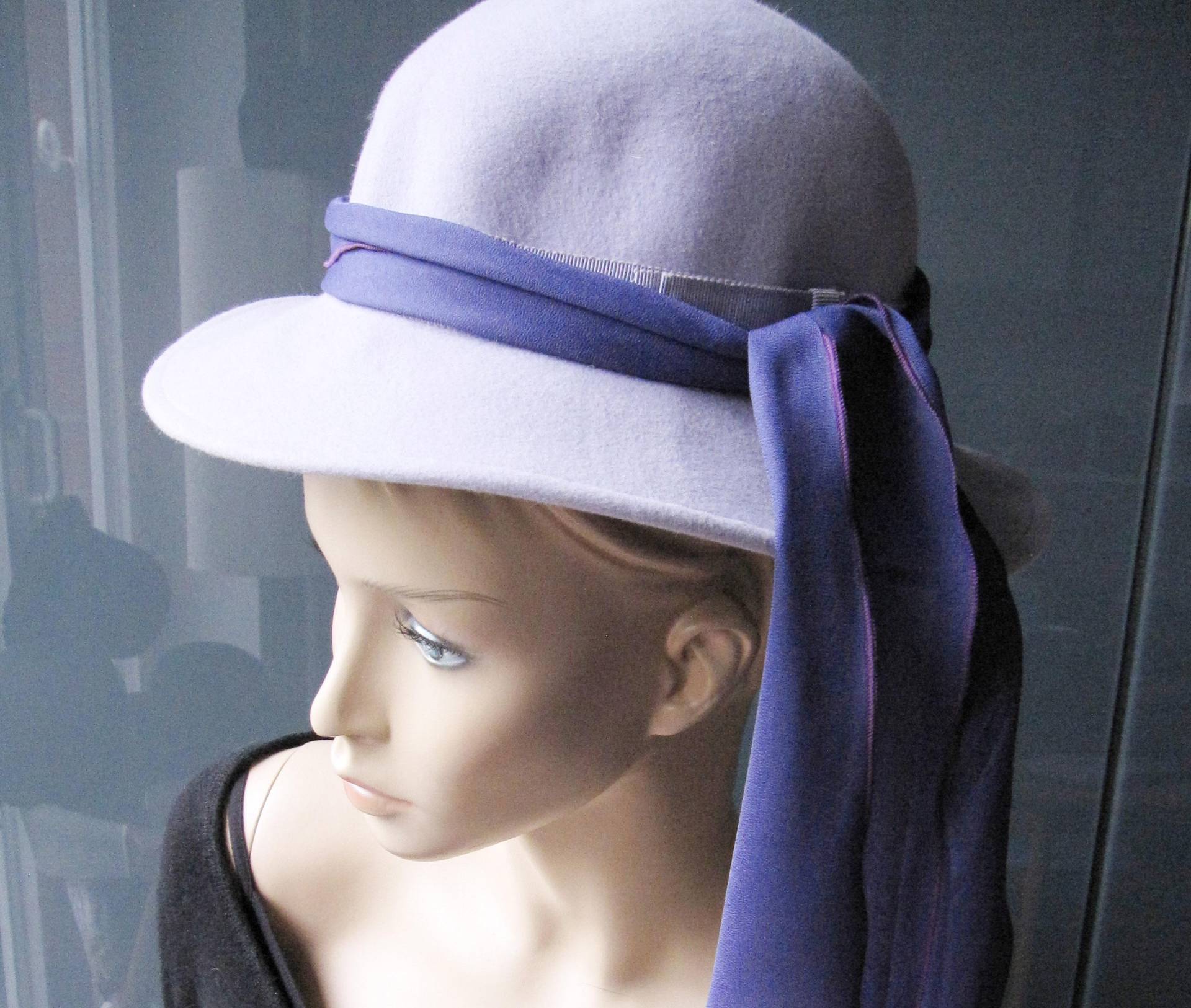 Vintage Filzhut Mit Hutband in Flieder von etage4vintage