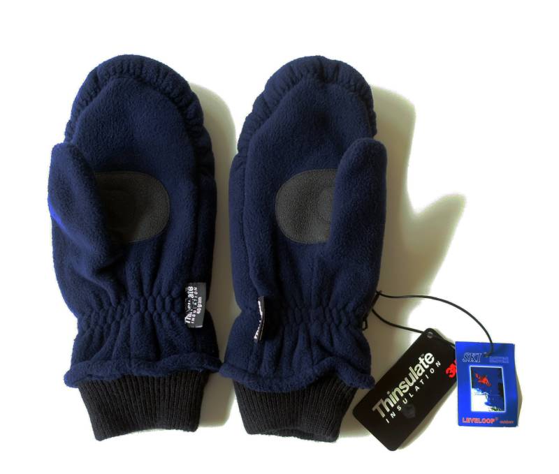 Vintage Handschuhe Thinsulate Fäustlinge Fleece Dunkelblau Größe 7-8 von etage4vintage