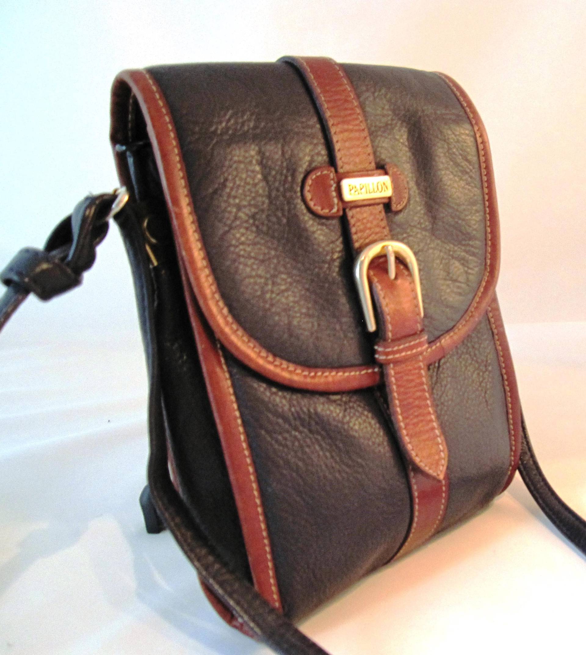 Vintage Leder Messenger Papillon Schulter Tasche von etage4vintage