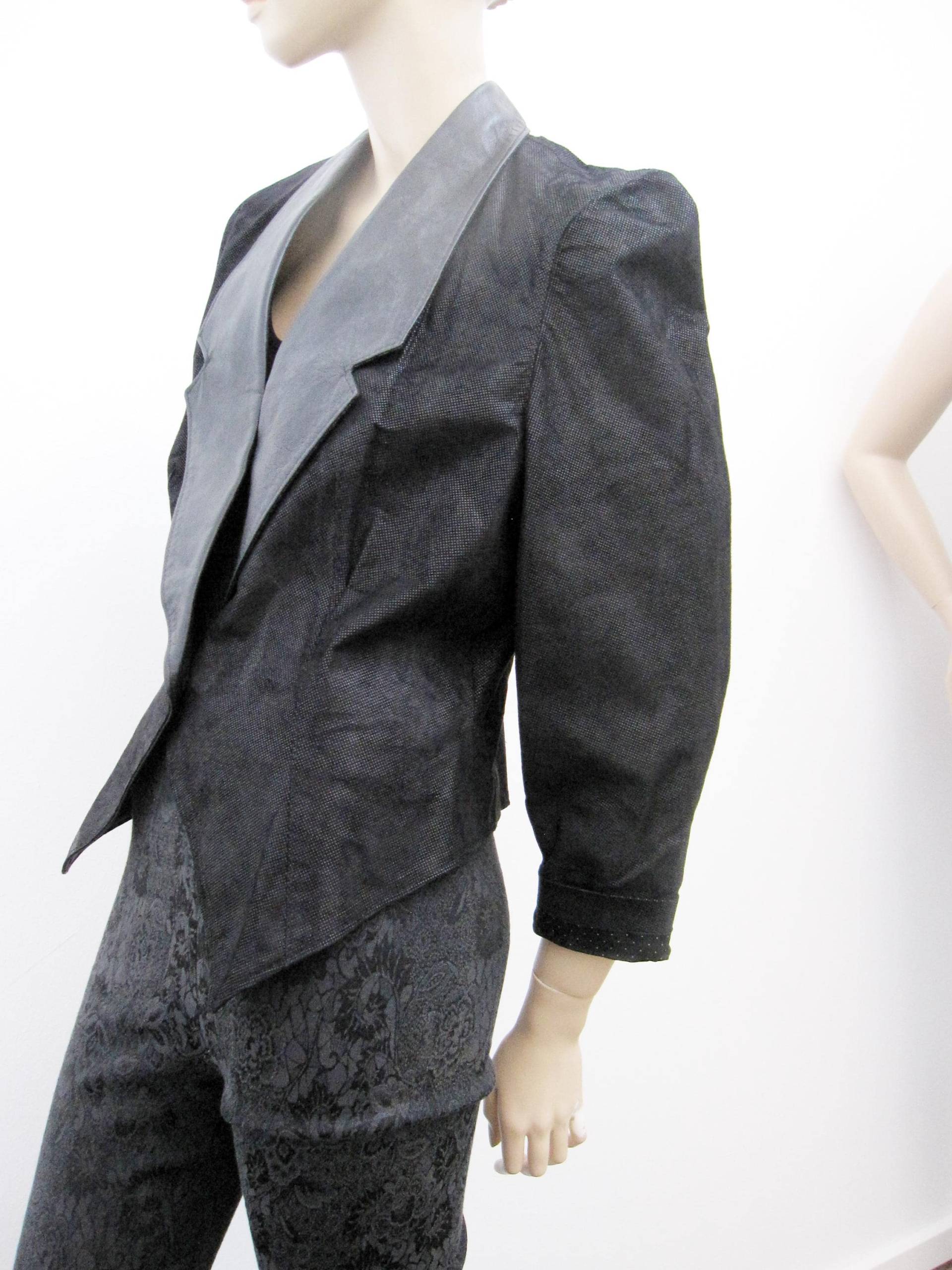 Vintage Garçon Nappa Lederjacke in Schwarz von etage4vintage