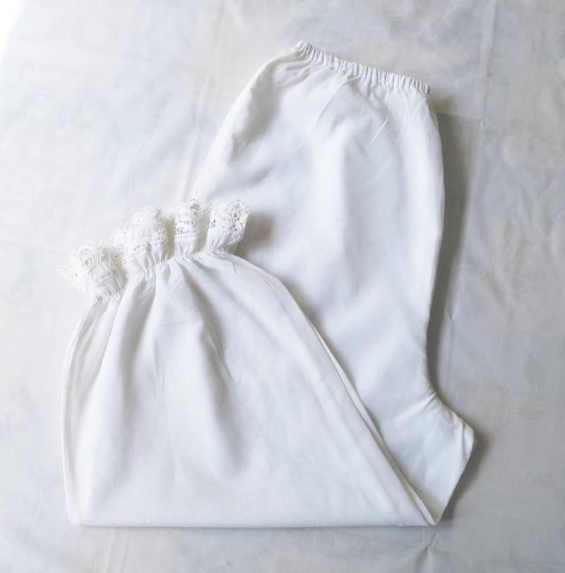 Vintage Unterhose Weiß Fürstenberg Baumwolle Viktorianisch Gummiband von etage4vintage