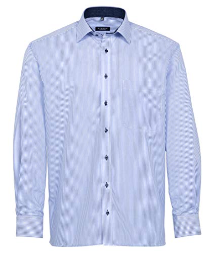 eterna Langarm Hemd Comfort FIT Twill gestreift, Hellblau/Weiss, W41 Langarm von ETERNA