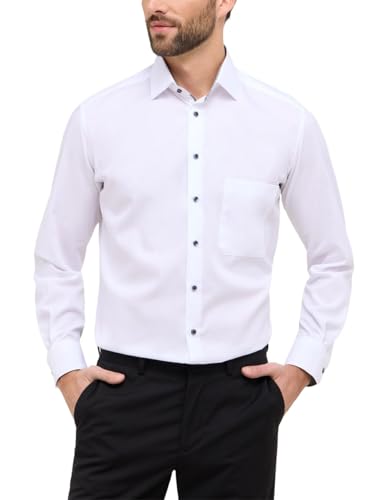 ETERNA Langarm Hemd COMFORT FIT Popeline unifarben- Gr. 41, Weiß von ETERNA